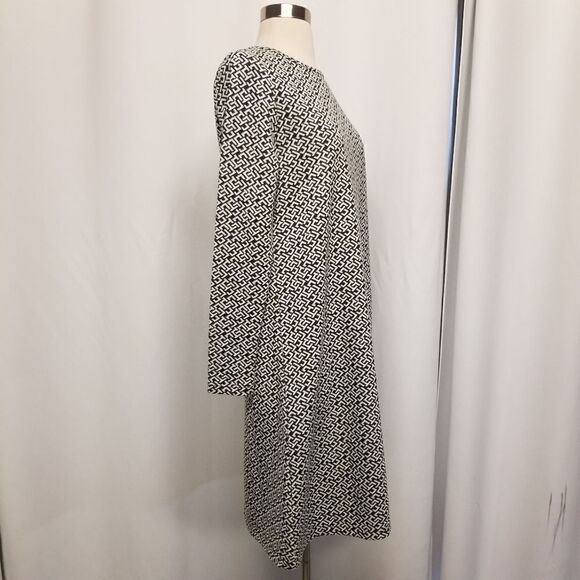 Tyler Boe A-Line Geometric Swing Long Sleeve Midi Sweater Dress Medium - Picture 5 of 9